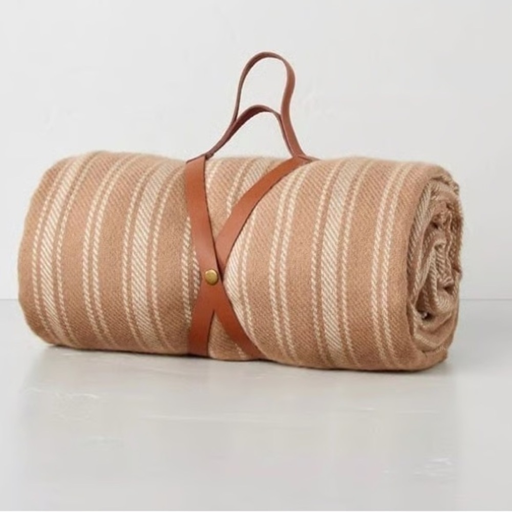 RARE HEARTH & HAND NWT Engineered Stripes Woven Throw Blanket
